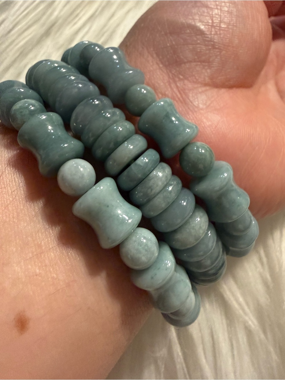 Jade Beaded Stretch Bracelet Set - Women Jewelry